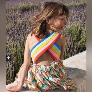 Mini Boden Sz 4/5 Floral Rainbow Dress